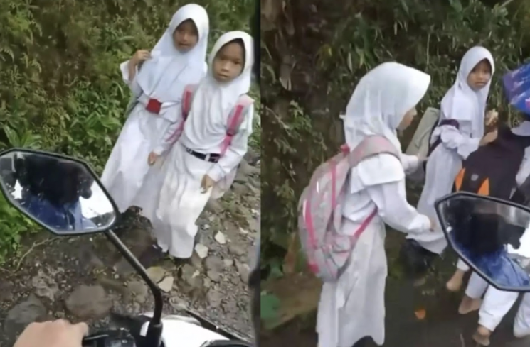 Video viral dua anak SD ditakut-takuti akan diculik